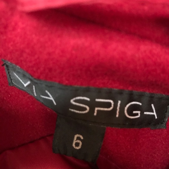 Via Spiga red wool new flare coat - Picture 3 of 6